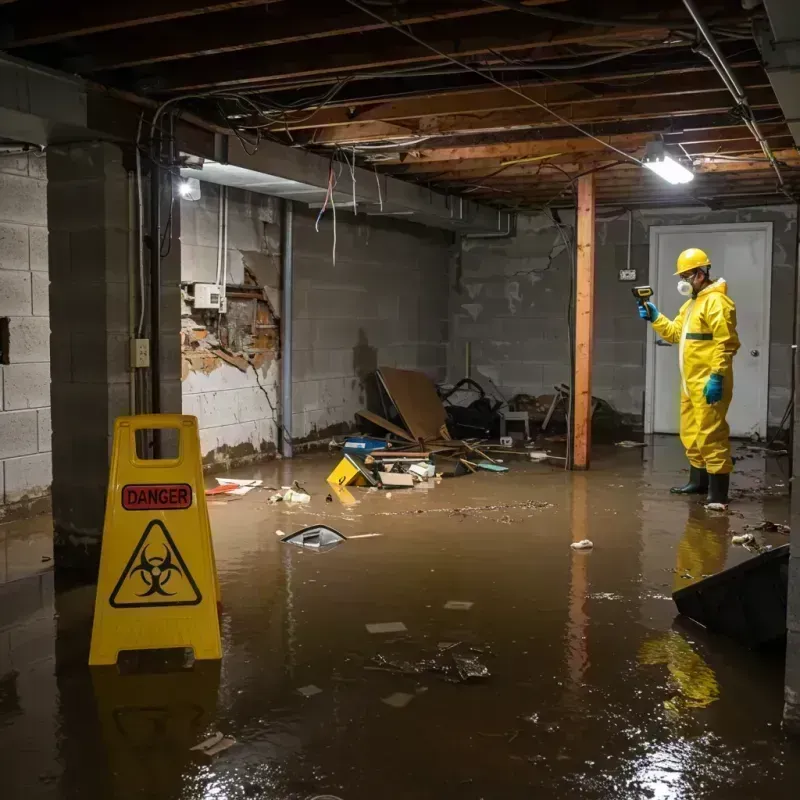 Flooded Basement Electrical Hazard in Blue Mound, IL Property